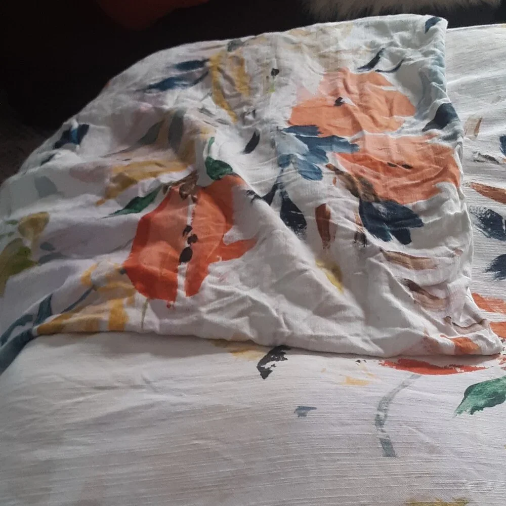 Anthropologie Botanical Queen Duvet Cover Set. Duvet Cover PLUS 2 Euro Shams